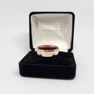 New stylish rose gold gloss wedding band ring